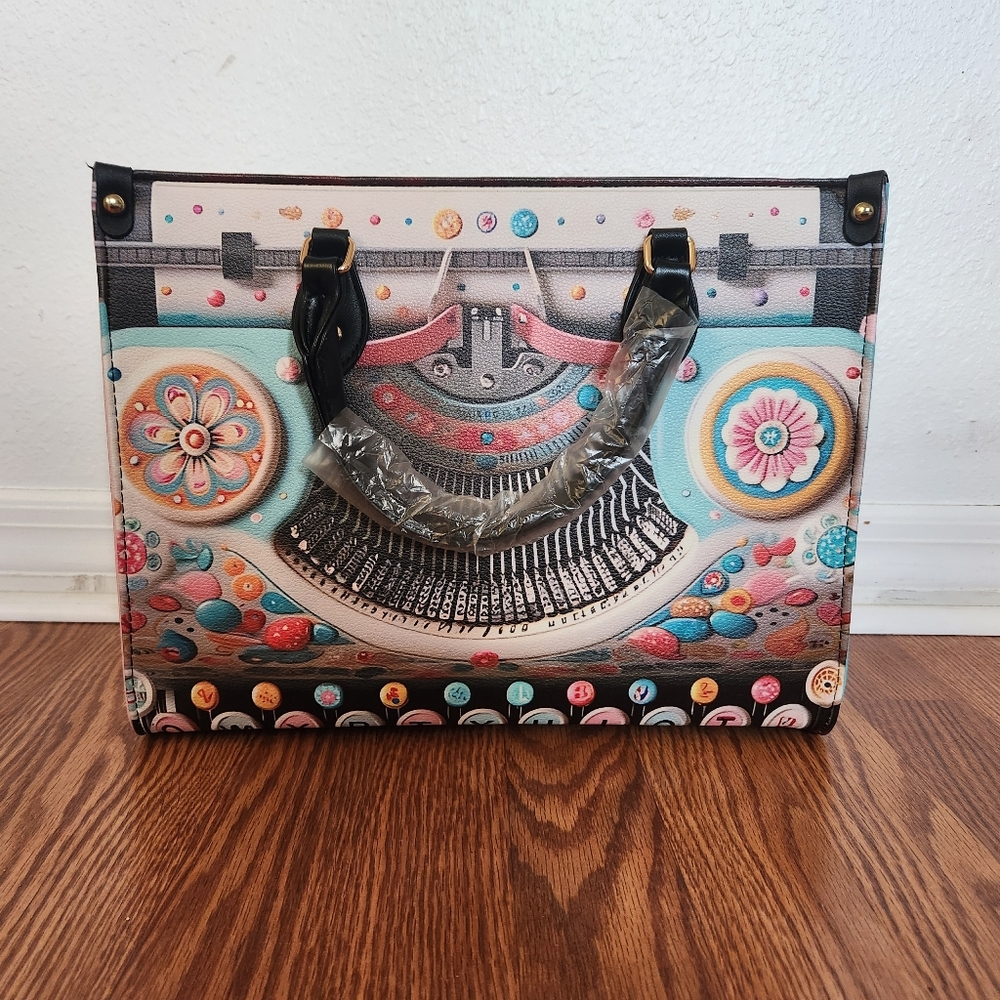 MCM Colorful Typewriter Print Handbag